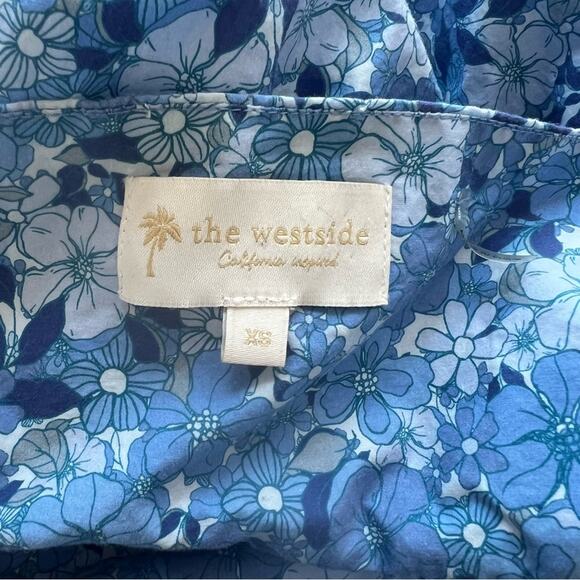 The Westside California Inspired Tank Top Maxi Blue Floral Cotton Dress Size XS - Picture 12 of 15